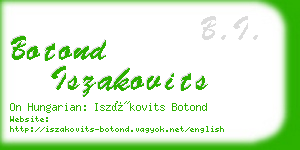 botond iszakovits business card